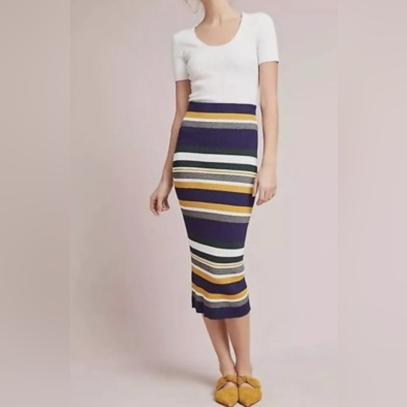 Anthropologie Callahan striped maxi skirt size M business casual convertible - Picture 6 of 12